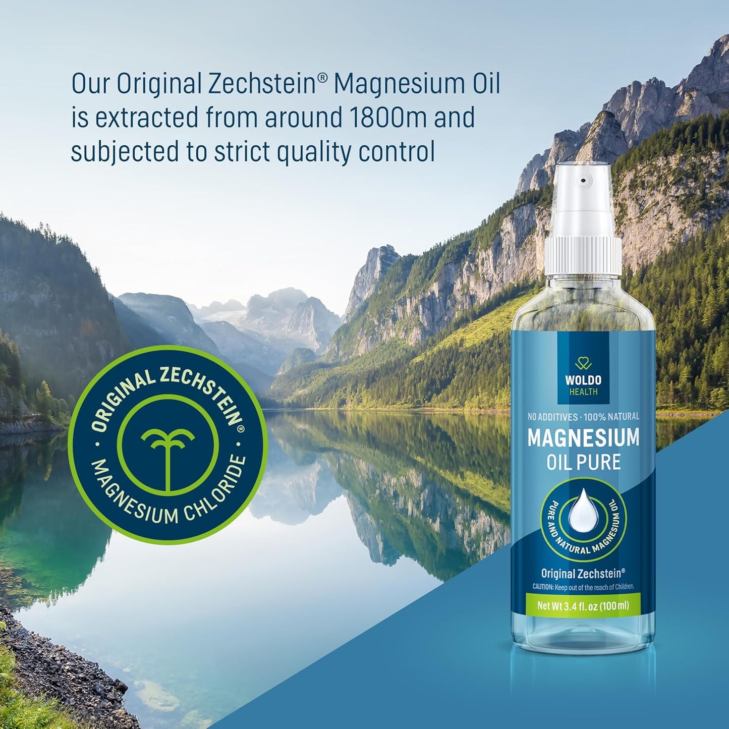 Magnesium Oil Spray Zechstein Chloride 3.4 Oz – Pure, Natural and with The Highest Concentration