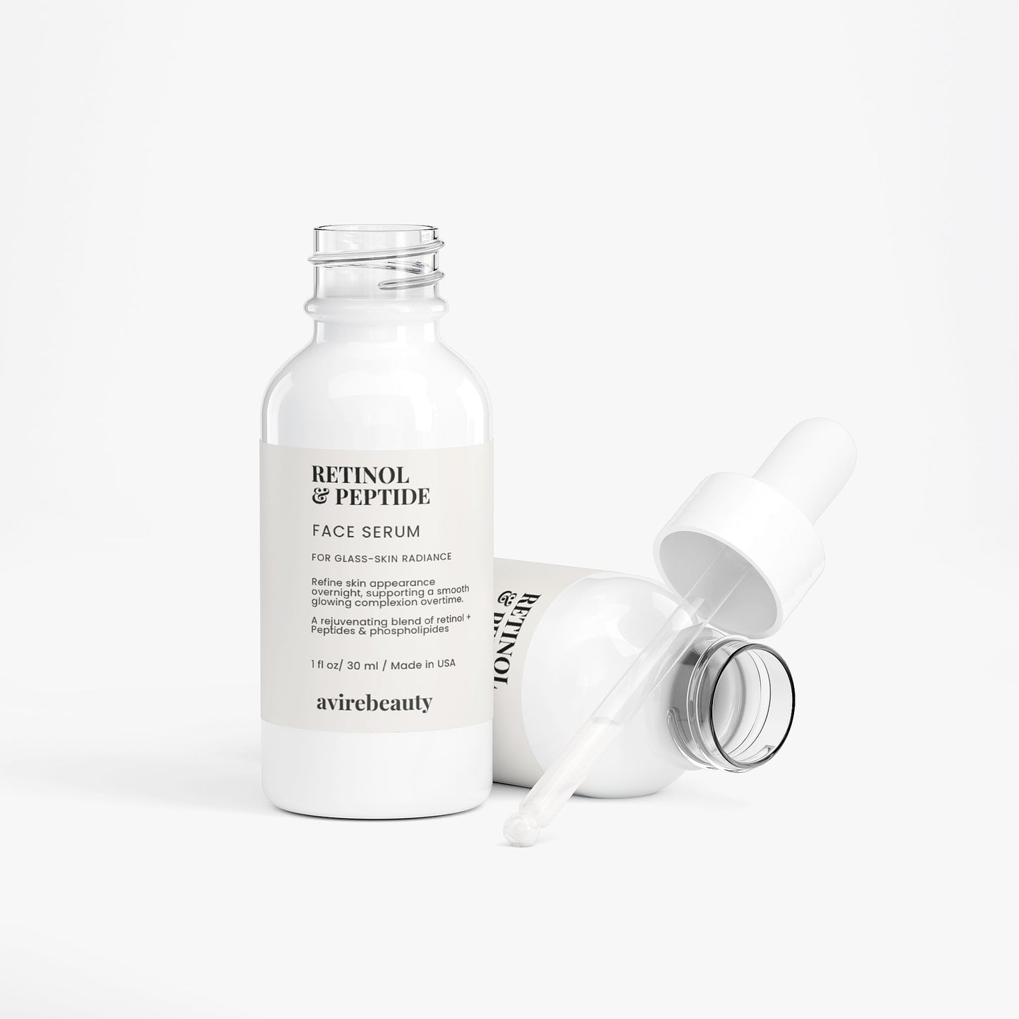 AvireBeauty Retinol & Peptide Face Serum – For Glass-Skin Radiance