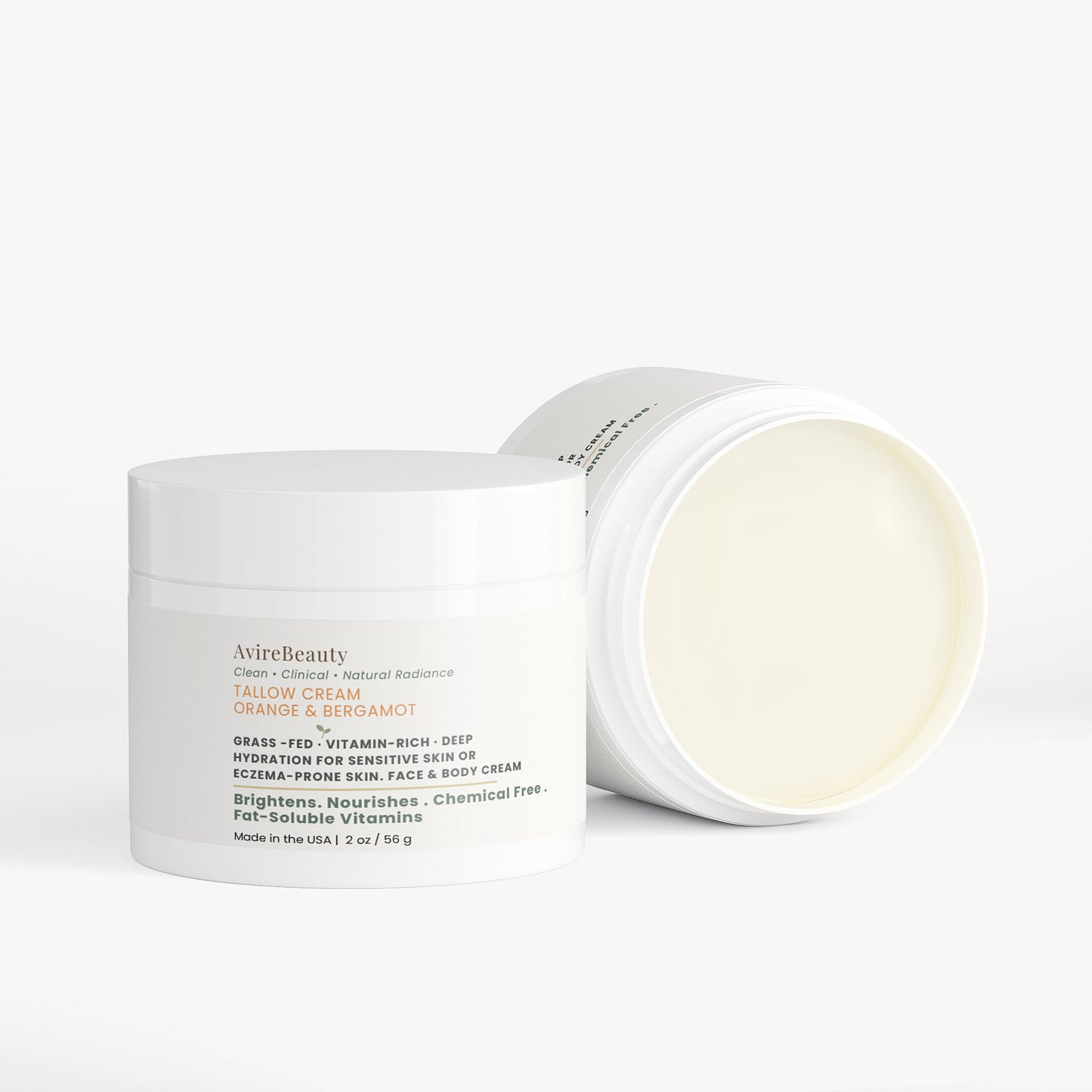Tallow Cream Orange & Bergamot | Brightening Grass-Fed Moisturizer | AvireBeauty
