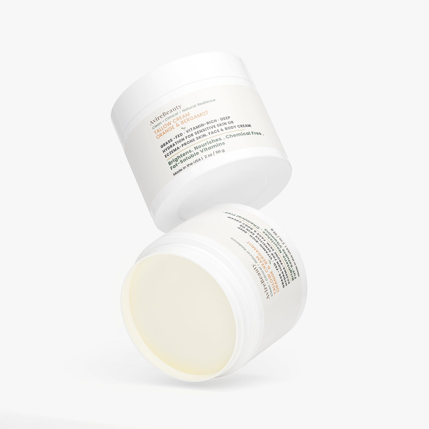 Tallow Cream Orange & Bergamot | Brightening Grass-Fed Moisturizer | AvireBeauty