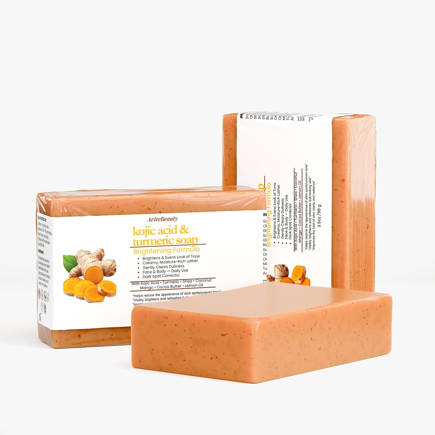 Weightlosscave Kojic Acid + Turmeric Brightening Soap Bar – Fade Dark Spots & Even Skin Tone | Deep Moisture Face & Body Cleanse
