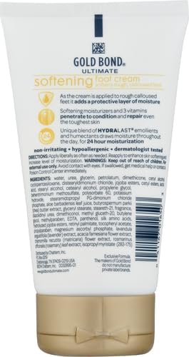 Gold Bond Softening Foot Cream, 4 oz., With Shea Butter to Soften Rough & Dry Feet