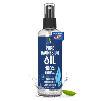 Pure Magnesium Oil Spray 8oz - Topical Magnesium Spray for Sleep Extra Strength - Less Sting - Less Itch - 100% Natural and Organic Oil - Made in USA