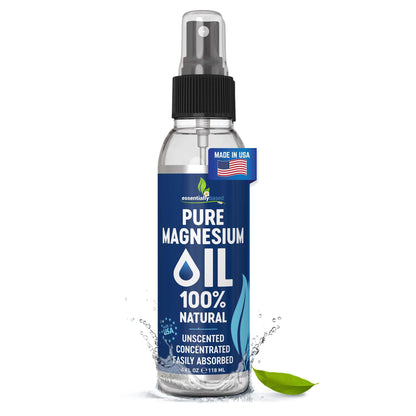 Pure Magnesium Oil Spray 8oz - Topical Magnesium Spray for Sleep Extra Strength - Less Sting - Less Itch - 100% Natural and Organic Oil - Made in USA