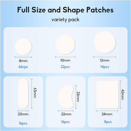 Pimple Patches for Face, 4 Size 300 Counts Acne Patches, Hydrocolloid Patches for Covering Zits and Blemishes, Spot Stickers with Salicylic Acid, Tea Tree Oil & Calendula Oil