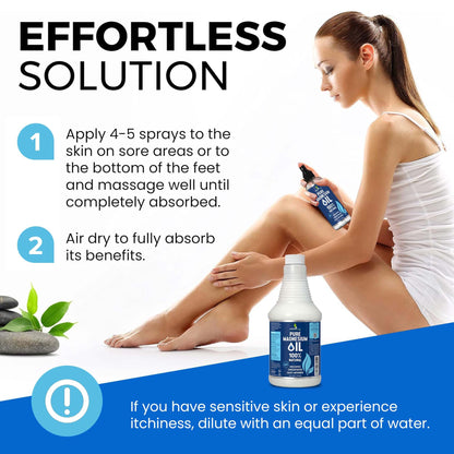 Pure Magnesium Oil Spray 8oz - Topical Magnesium Spray for Sleep Extra Strength - Less Sting - Less Itch - 100% Natural and Organic Oil - Made in USA