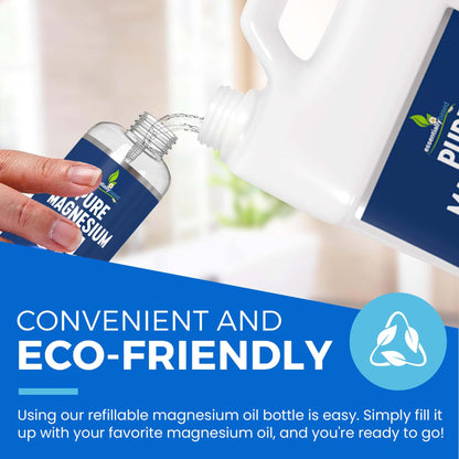 Pure Magnesium Oil Spray 8oz - Topical Magnesium Spray for Sleep Extra Strength - Less Sting - Less Itch - 100% Natural and Organic Oil - Made in USA