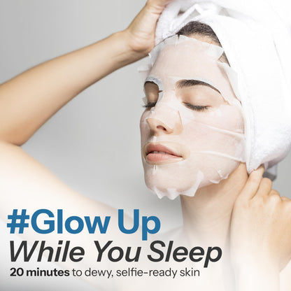 Vitamin C & Collagen Sheet Mask - Anti-Aging, Wrinkle & Age Spot Reducer, Hydrating & Moisturizing - Dermatologist Tested Korean Skincare, Clean Beauty, Cruelty-Free, All Skin Types - 5 Masks