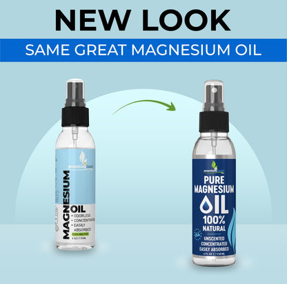 Pure Magnesium Oil Spray 8oz - Topical Magnesium Spray for Sleep Extra Strength - Less Sting - Less Itch - 100% Natural and Organic Oil - Made in USA