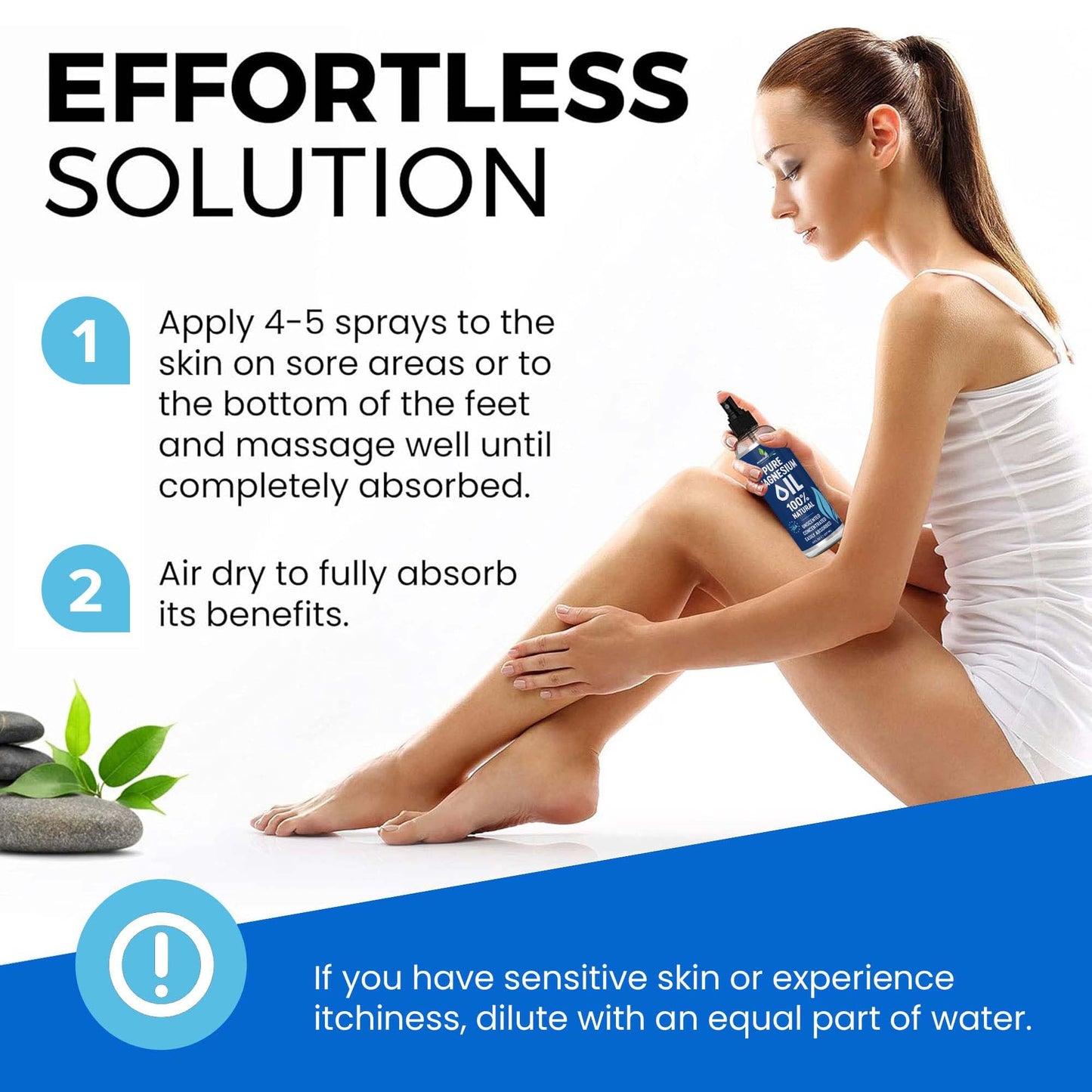 Pure Magnesium Oil Spray 8oz - Topical Magnesium Spray for Sleep Extra Strength - Less Sting - Less Itch - 100% Natural and Organic Oil - Made in USA