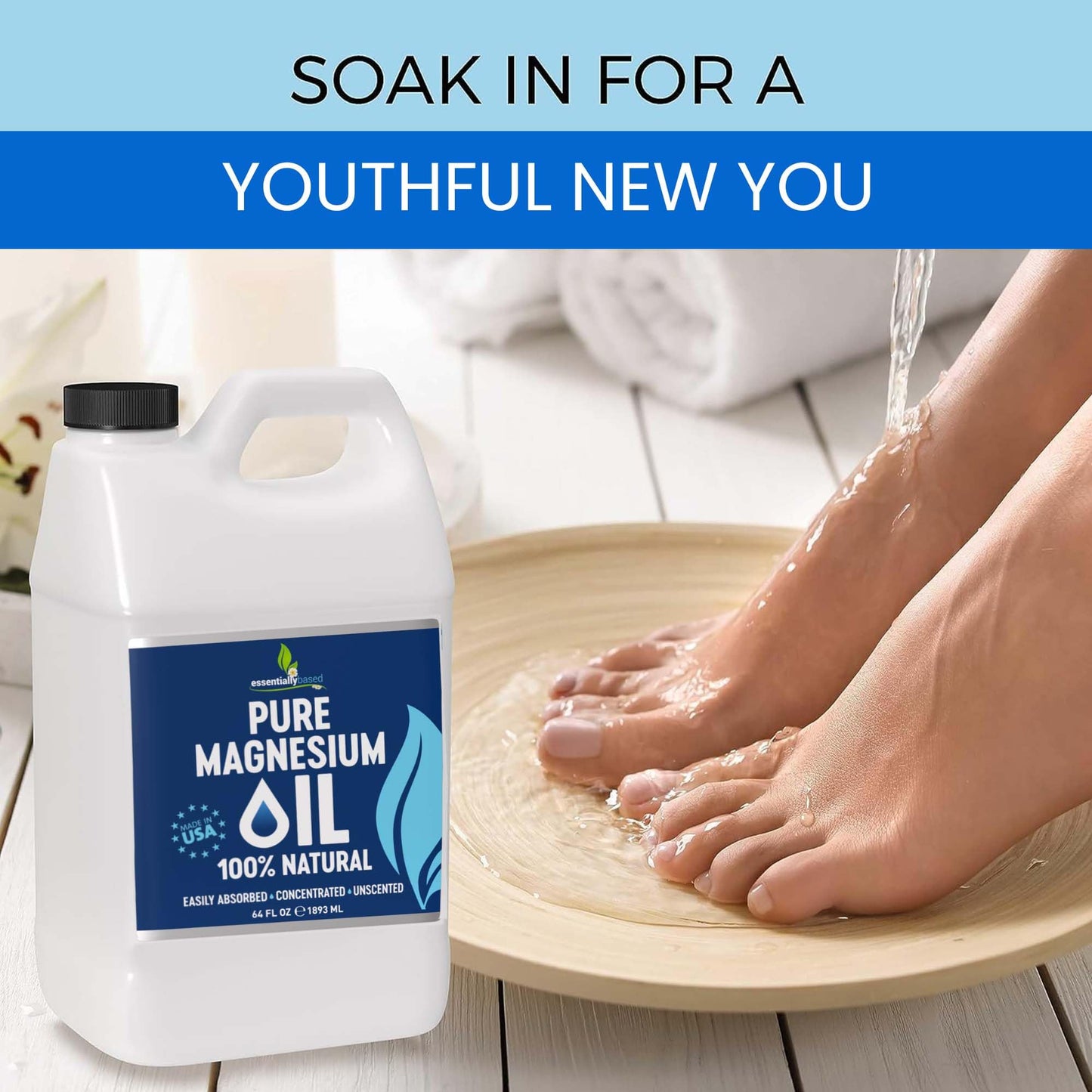 Pure Magnesium Oil Spray 8oz - Topical Magnesium Spray for Sleep Extra Strength - Less Sting - Less Itch - 100% Natural and Organic Oil - Made in USA