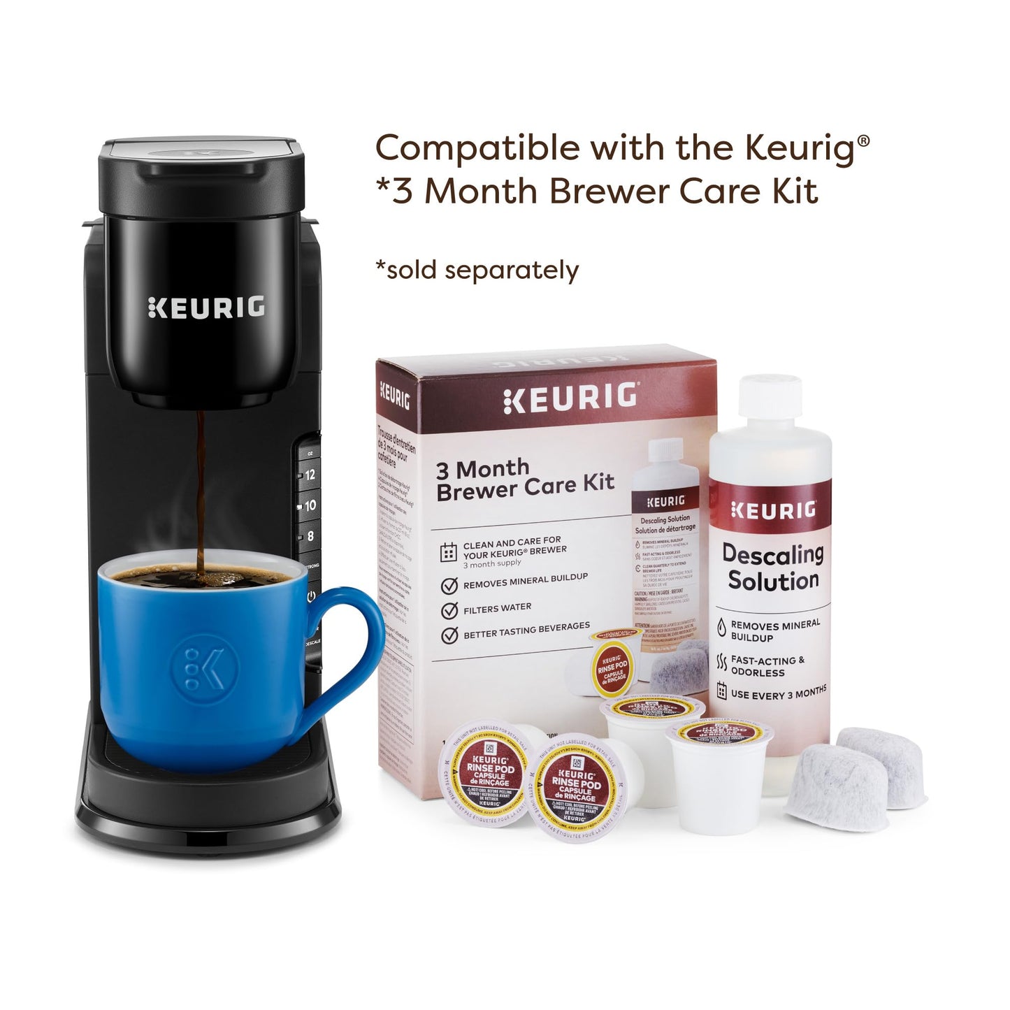 Keurig K-Express Single Serve K-Cup Pod Coffee Maker, 3 Brew Sizes, Strong Button Feature, 42oz Removable Reservoir, Black