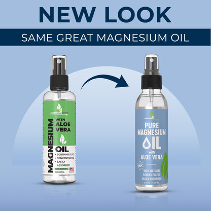 Pure Magnesium Oil Spray 8oz - Topical Magnesium Spray for Sleep Extra Strength - Less Sting - Less Itch - 100% Natural and Organic Oil - Made in USA