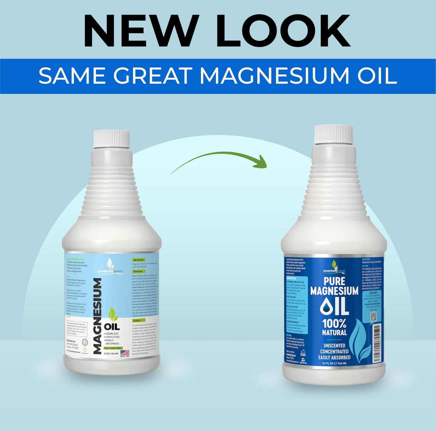 Pure Magnesium Oil Spray 8oz - Topical Magnesium Spray for Sleep Extra Strength - Less Sting - Less Itch - 100% Natural and Organic Oil - Made in USA