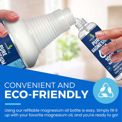 Pure Magnesium Oil Spray 8oz - Topical Magnesium Spray for Sleep Extra Strength - Less Sting - Less Itch - 100% Natural and Organic Oil - Made in USA