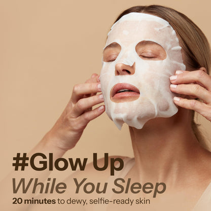 Vitamin C & Collagen Sheet Mask - Anti-Aging, Wrinkle & Age Spot Reducer, Hydrating & Moisturizing - Dermatologist Tested Korean Skincare, Clean Beauty, Cruelty-Free, All Skin Types - 5 Masks