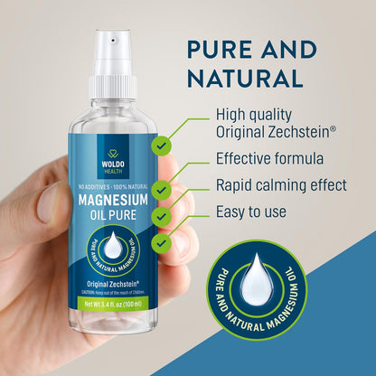 Magnesium Oil Spray Zechstein Chloride 3.4 Oz – Pure, Natural and with The Highest Concentration