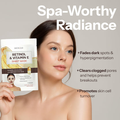 Vitamin C & Collagen Sheet Mask - Anti-Aging, Wrinkle & Age Spot Reducer, Hydrating & Moisturizing - Dermatologist Tested Korean Skincare, Clean Beauty, Cruelty-Free, All Skin Types - 5 Masks