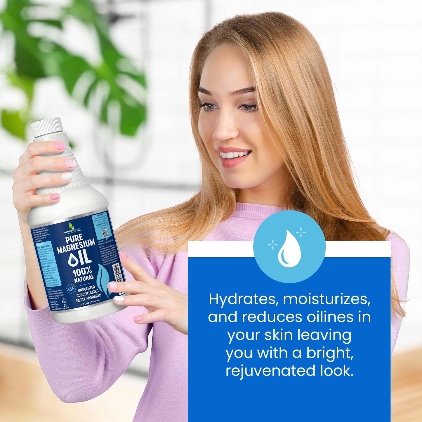 Pure Magnesium Oil Spray 8oz - Topical Magnesium Spray for Sleep Extra Strength - Less Sting - Less Itch - 100% Natural and Organic Oil - Made in USA