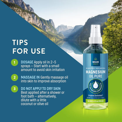 Magnesium Oil Spray Zechstein Chloride 3.4 Oz – Pure, Natural and with The Highest Concentration