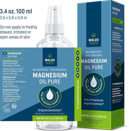 Magnesium Oil Spray Zechstein Chloride 3.4 Oz – Pure, Natural and with The Highest Concentration