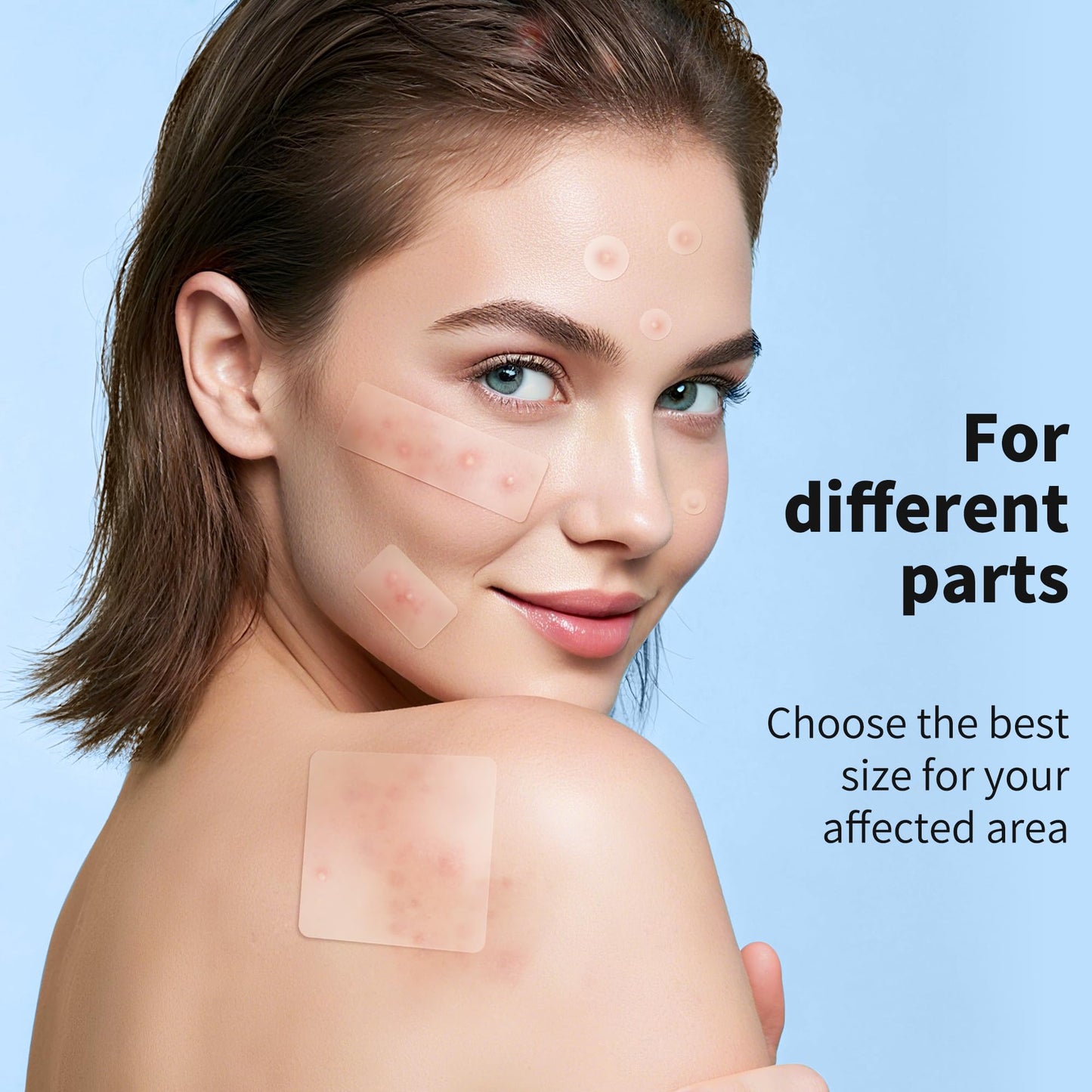 Pimple Patches for Face, 4 Size 300 Counts Acne Patches, Hydrocolloid Patches for Covering Zits and Blemishes, Spot Stickers with Salicylic Acid, Tea Tree Oil & Calendula Oil