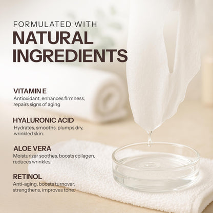 Vitamin C & Collagen Sheet Mask - Anti-Aging, Wrinkle & Age Spot Reducer, Hydrating & Moisturizing - Dermatologist Tested Korean Skincare, Clean Beauty, Cruelty-Free, All Skin Types - 5 Masks