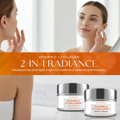 Vitamin C & Collagen Face Moisturizer - Dermatologist Tested, Anti-Aging, Skin Tightening - Brightening, Clean Beauty, Cruelty-Free, Korean Skincare for All Skin Types - 1.69 Fl oz