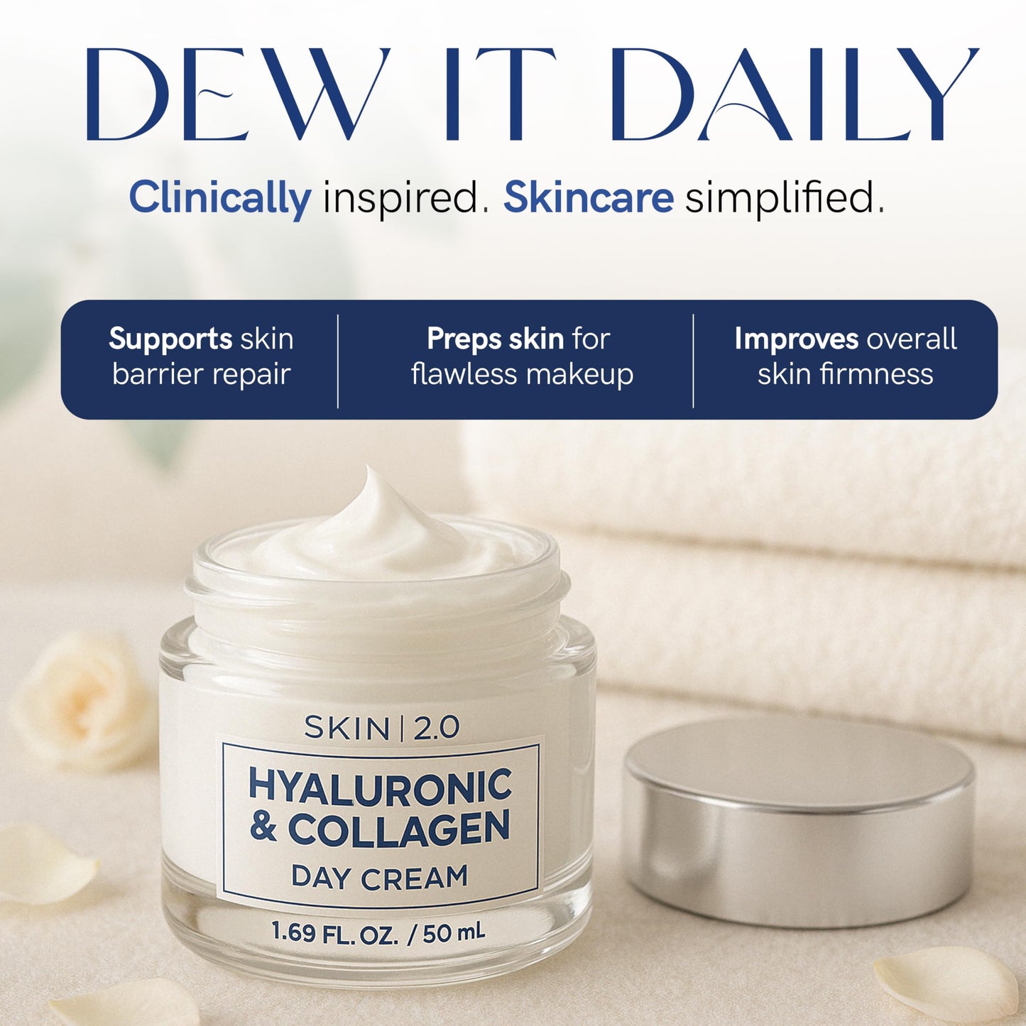 Vitamin C & Collagen Face Moisturizer - Dermatologist Tested, Anti-Aging, Skin Tightening - Brightening, Clean Beauty, Cruelty-Free, Korean Skincare for All Skin Types - 1.69 Fl oz