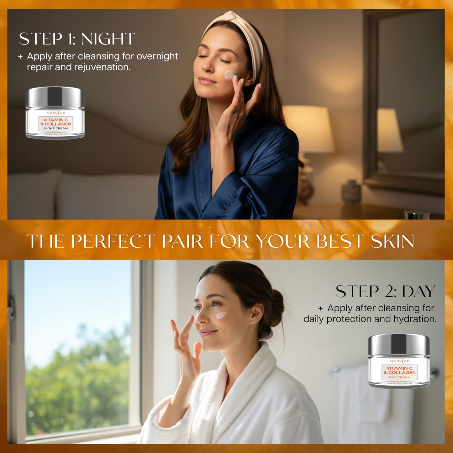 Vitamin C & Collagen Face Moisturizer - Dermatologist Tested, Anti-Aging, Skin Tightening - Brightening, Clean Beauty, Cruelty-Free, Korean Skincare for All Skin Types - 1.69 Fl oz