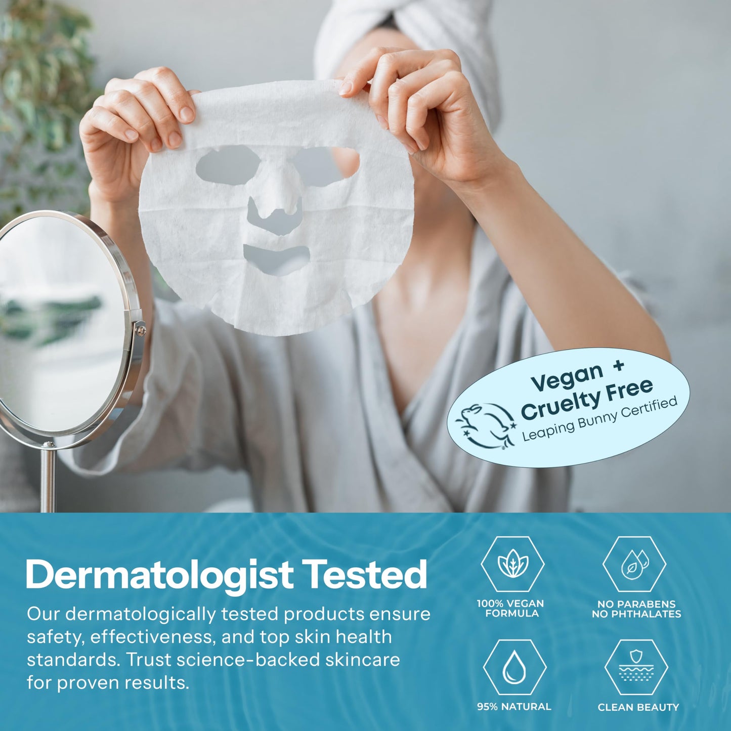 Vitamin C & Collagen Sheet Mask - Anti-Aging, Wrinkle & Age Spot Reducer, Hydrating & Moisturizing - Dermatologist Tested Korean Skincare, Clean Beauty, Cruelty-Free, All Skin Types - 5 Masks