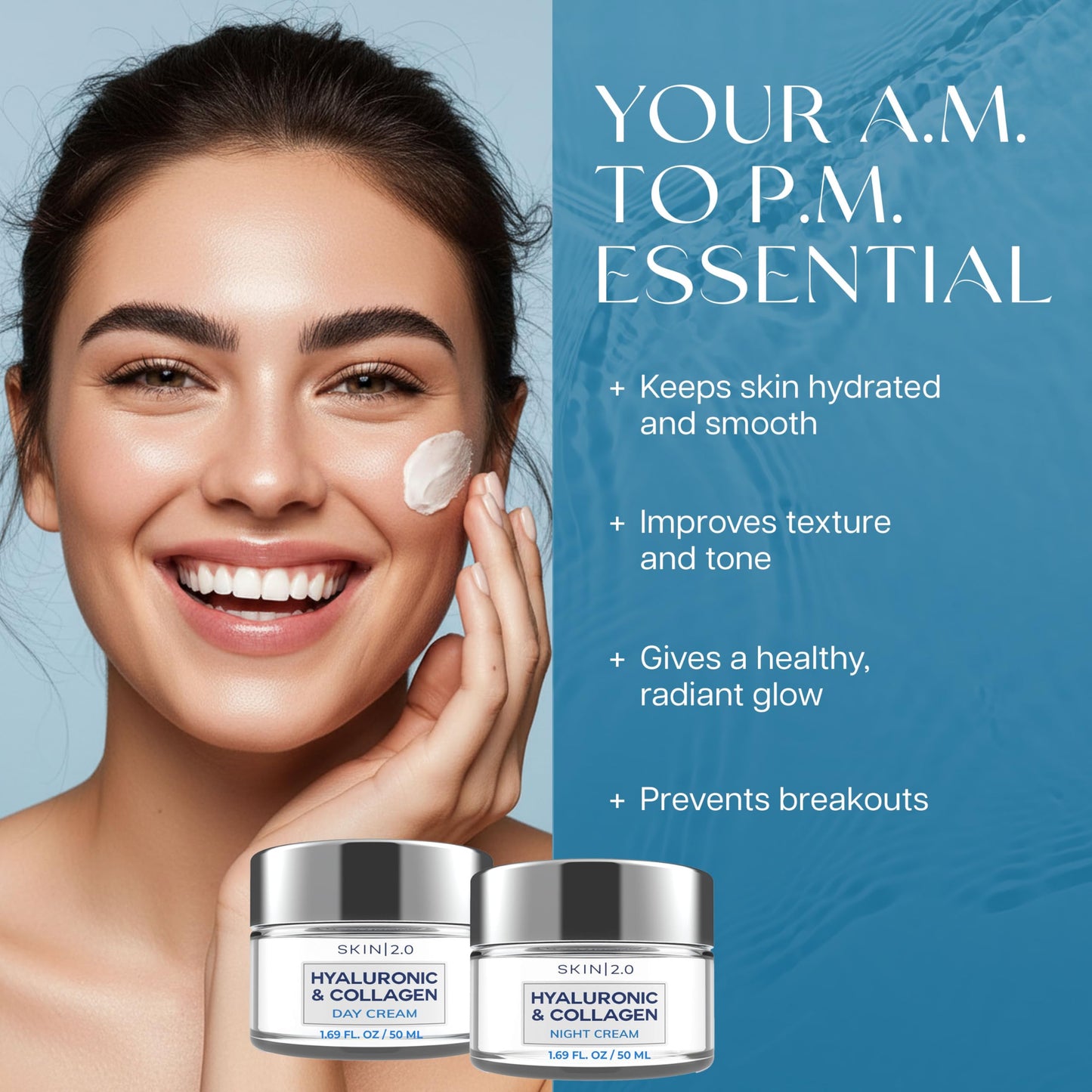 Vitamin C & Collagen Face Moisturizer - Dermatologist Tested, Anti-Aging, Skin Tightening - Brightening, Clean Beauty, Cruelty-Free, Korean Skincare for All Skin Types - 1.69 Fl oz