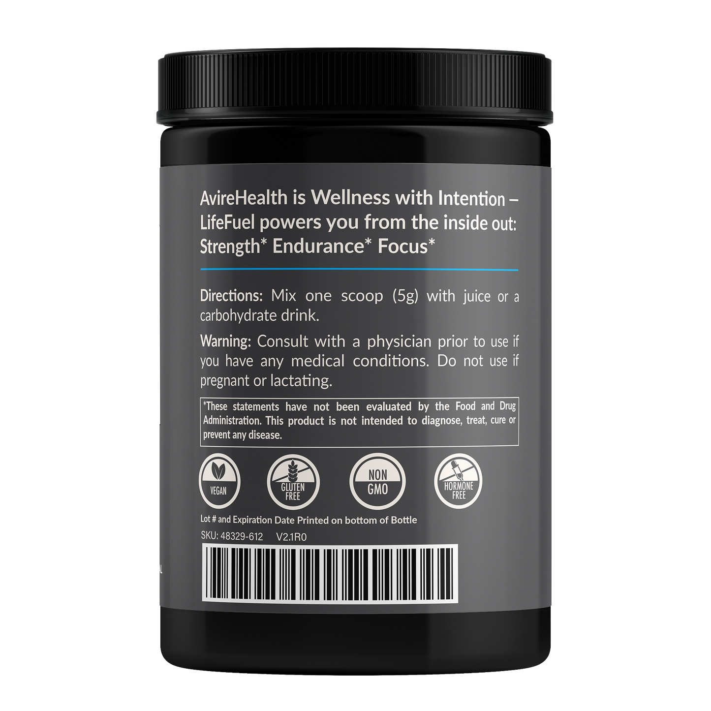 AvireHealth LifeFuel Creatine Monohydrate Powder – 100% Pure Micronized Formula for Strength, Muscle Growth & Recovery (300g | 60 Servings)