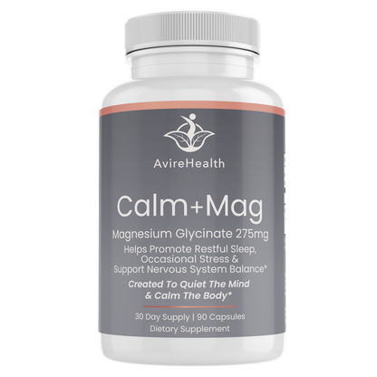 AvireHealth Magnesium Glycinate – Sleep, Stress Relief & Muscle Recovery (120 Capsules)
