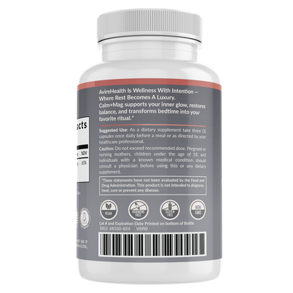 AvireHealth Magnesium Glycinate – Sleep, Stress Relief & Muscle Recovery (120 Capsules)